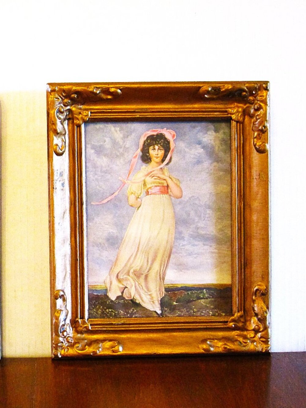Vintage 1794 portrait print "Pinkie" painting by Sir Thomas Lawrence framed